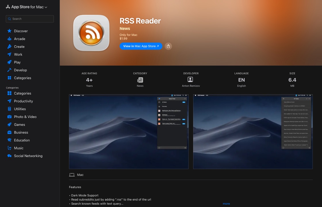 RSS Reader for Mac